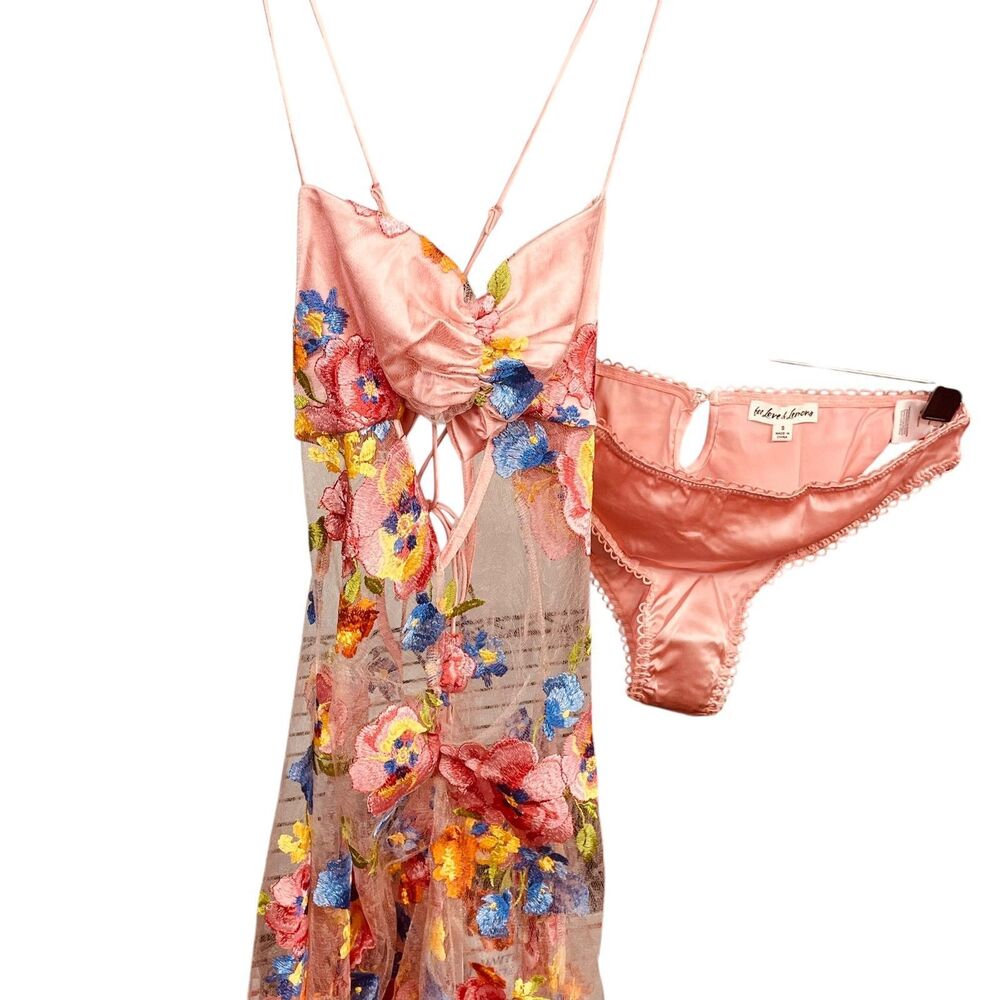For Love & Lemons | Delaney Peony Sheer Lace Maxi Dress Size S | NWT - Picture 4 of 13